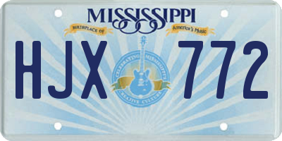 MS license plate HJX772