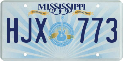 MS license plate HJX773