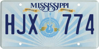 MS license plate HJX774