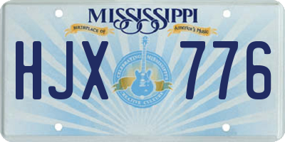 MS license plate HJX776