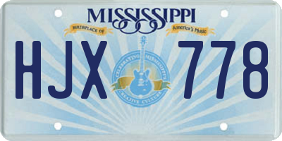 MS license plate HJX778
