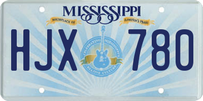 MS license plate HJX780
