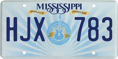 MS license plate HJX783
