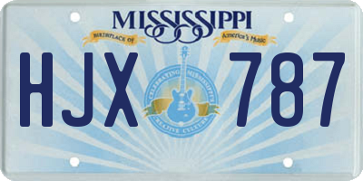 MS license plate HJX787