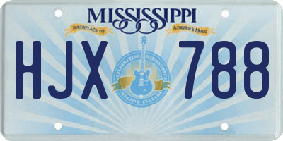 MS license plate HJX788