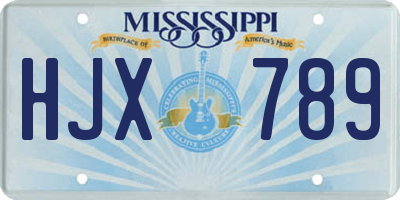 MS license plate HJX789