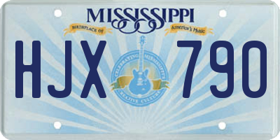 MS license plate HJX790