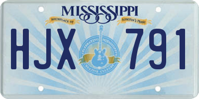 MS license plate HJX791