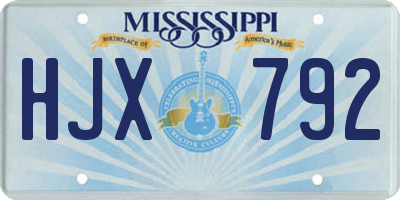MS license plate HJX792