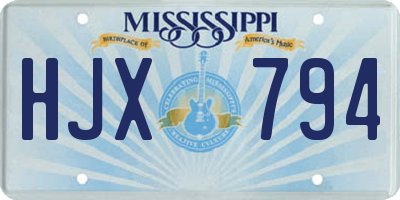 MS license plate HJX794