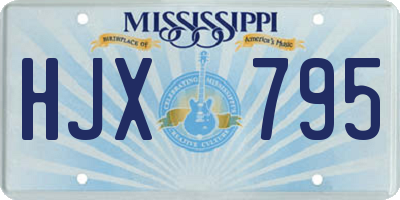 MS license plate HJX795