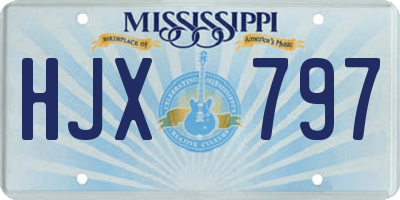 MS license plate HJX797