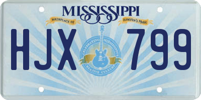 MS license plate HJX799
