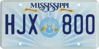 MS license plate HJX800