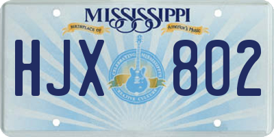 MS license plate HJX802
