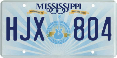 MS license plate HJX804