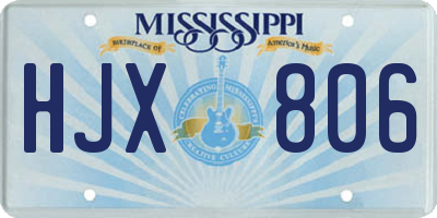 MS license plate HJX806