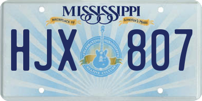 MS license plate HJX807