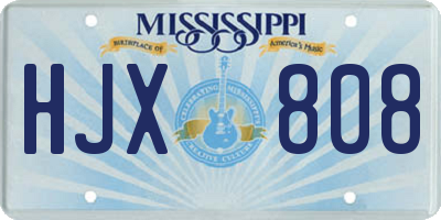 MS license plate HJX808