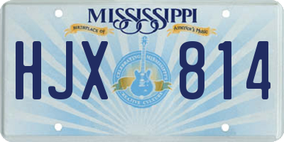 MS license plate HJX814