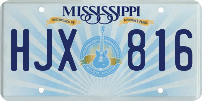 MS license plate HJX816
