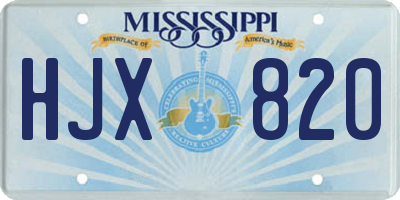 MS license plate HJX820