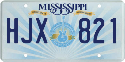 MS license plate HJX821