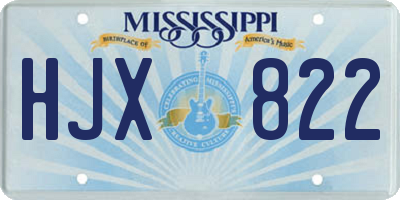 MS license plate HJX822
