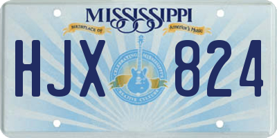 MS license plate HJX824