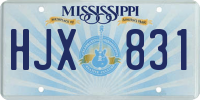 MS license plate HJX831