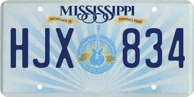 MS license plate HJX834