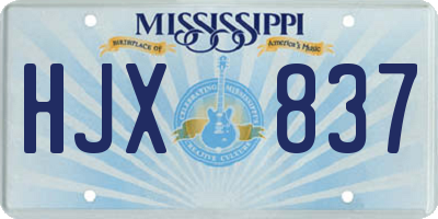 MS license plate HJX837