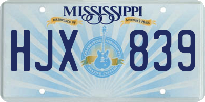 MS license plate HJX839