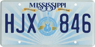 MS license plate HJX846