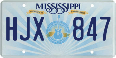 MS license plate HJX847