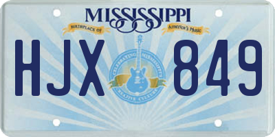 MS license plate HJX849