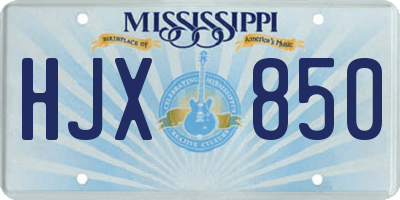 MS license plate HJX850