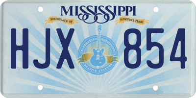 MS license plate HJX854