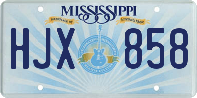 MS license plate HJX858