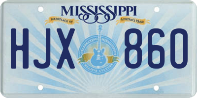 MS license plate HJX860
