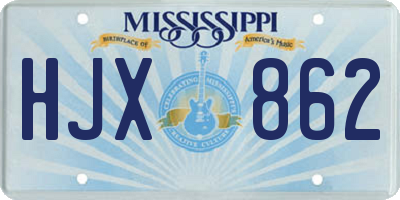 MS license plate HJX862