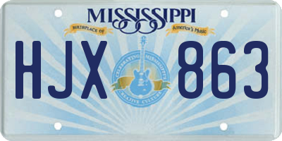 MS license plate HJX863