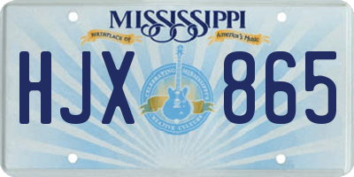 MS license plate HJX865