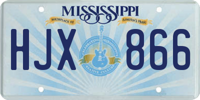 MS license plate HJX866