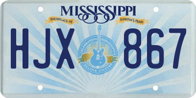 MS license plate HJX867