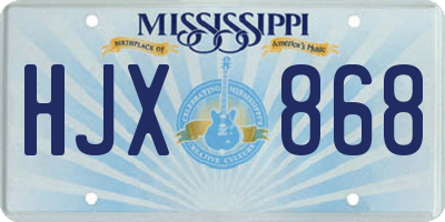MS license plate HJX868