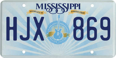 MS license plate HJX869