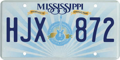 MS license plate HJX872