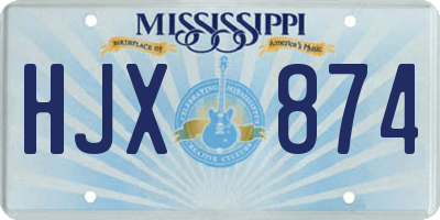 MS license plate HJX874
