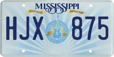 MS license plate HJX875